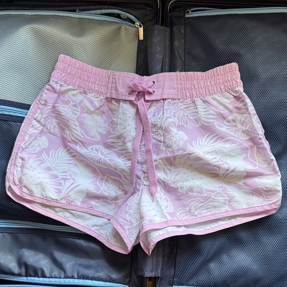 OP Pink and White Floral Athletic Shorts